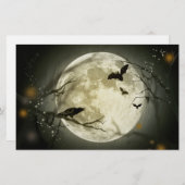Halloween Moon Spooky Crows Briefpapier (Voorkant / Achterkant)