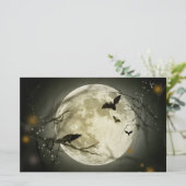 Halloween Moon Spooky Crows Briefpapier (Staand voorkant)
