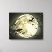 Halloween Moon Spooky Crows Canvas Afdruk (Voorkant)