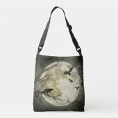 Halloween Moon Spooky Crows Crossbody Tas (Achterkant)