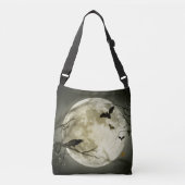 Halloween Moon Spooky Crows Crossbody Tas (Voorkant)