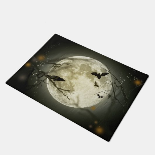 Halloween Moon Spooky Crows Deurmat (Schuin)
