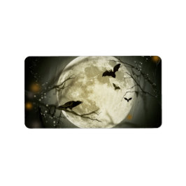 Halloween Moon Spooky Crows Etiket