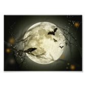Halloween Moon Spooky Crows Foto Afdruk (Voorkant)