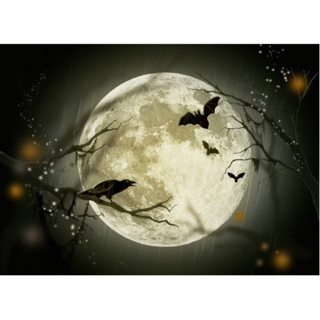 Halloween Moon Spooky Crows Fotobeeldje Magneet (Voorkant)