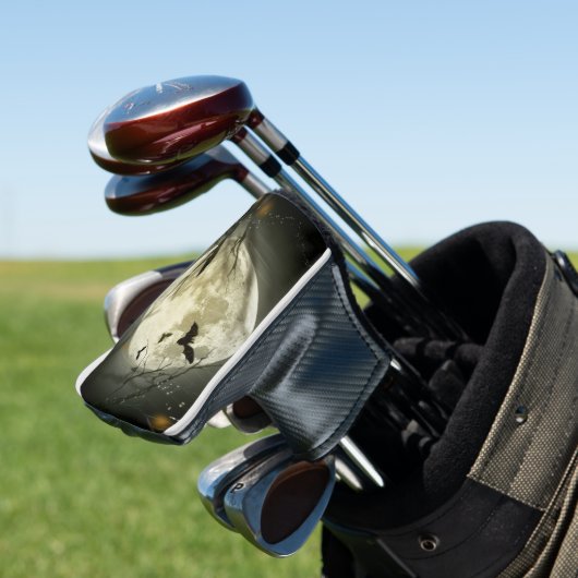 Halloween Moon Spooky Crows Golfheadcover (Insitu)