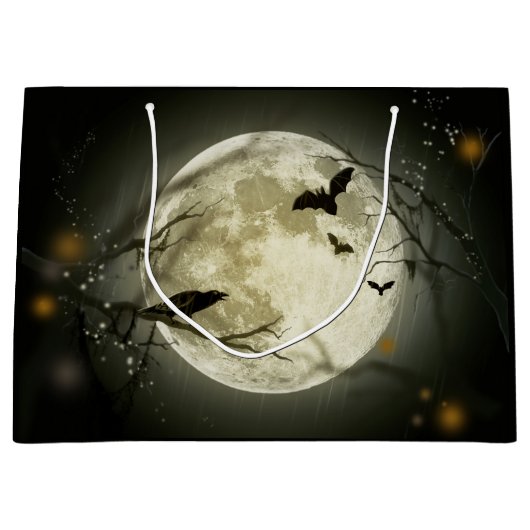 Halloween Moon Spooky Crows Groot Cadeauzakje (Voorkant)