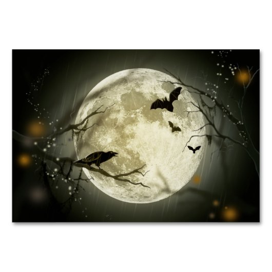 Halloween Moon Spooky Crows Kaart (Achterkant)