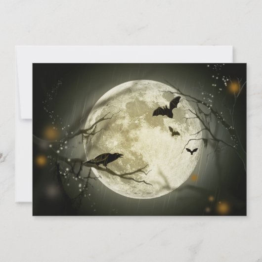 Halloween Moon Spooky Crows Kaart (Voorkant)