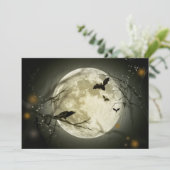 Halloween Moon Spooky Crows Kaart (Staand voorkant)
