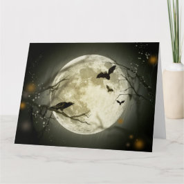 Halloween Moon Spooky Crows Kaart