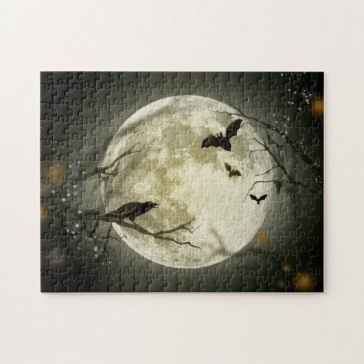 Halloween Moon Spooky Crows Legpuzzel (Horizontaal)