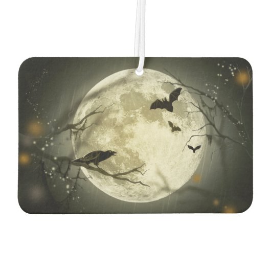 Halloween Moon Spooky Crows Luchtverfrisser (Achterkant)