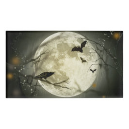 Halloween Moon Spooky Crows Naambadge