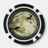 Halloween Moon Spooky Crows Poker Chips (Achterkant)