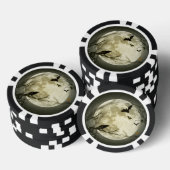 Halloween Moon Spooky Crows Poker Chips (Opstapeling)