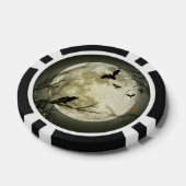 Halloween Moon Spooky Crows Pokerchips (Enkel)