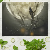 Halloween Moon Spooky Crows Theedoek (Gevouwen)