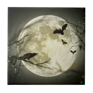 Halloween Moon Tegeltje