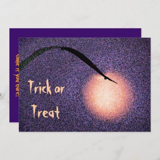 Halloween Moon Uitnodiging (Voorkant / Achterkant)