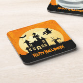 Halloween Moonlight Haunted House in Graveyard Bier Onderzetter (Linkerzijde)