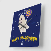 Halloween Moonlight Haunted House Square Wall Cloc Vierkante Klok (Hoek)