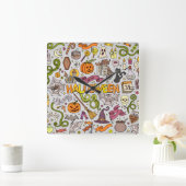 Halloween Moonlight Haunted House Square Wall Cloc Vierkante Klok (Huis)