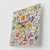 Halloween Moonlight Haunted House Square Wall Cloc Vierkante Klok (Hoek)