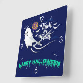 Halloween Moonlight Haunted House Square Wall Cloc Vierkante Klok (Hoek)