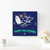 Halloween Moonlight Haunted House Square Wall Cloc Vierkante Klok (Huis)