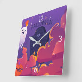 Halloween Moonlight Haunted House Square Wall Cloc Vierkante Klok (Hoek)