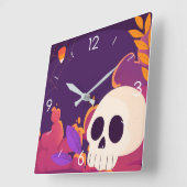 Halloween Moonlight Haunted House Square Wall Cloc Vierkante Klok (Hoek)