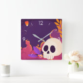 Halloween Moonlight Haunted House Square Wall Cloc Vierkante Klok (Huis)