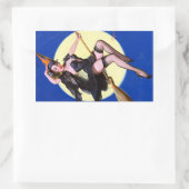 Halloween Moonlight Ride Pin Up Rechthoekige Sticker (Tas)