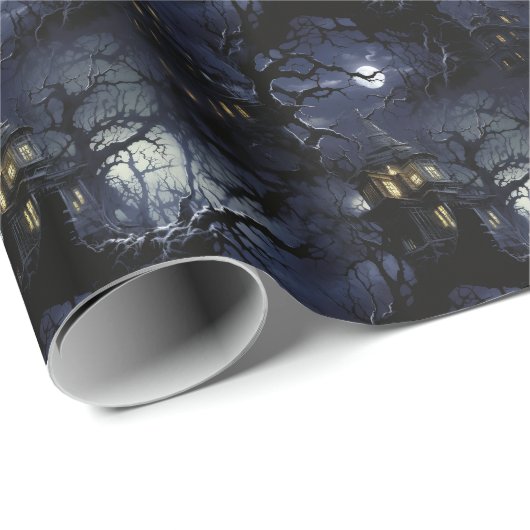 💀Halloween 🏚️ "Moonlit Manor of Shadows" 🏚️ Cadeaupapier (Rol Hoek)