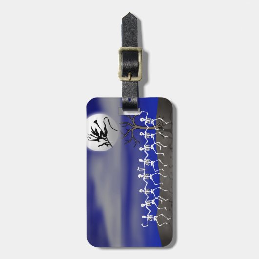 Halloween Moonlit Party Scene Bagagelabel (Voorkant verticaal)