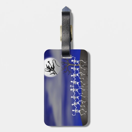 Halloween Moonlit Party Scene Bagagelabel (Achterkant verticaal)