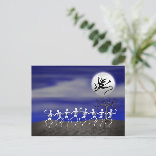 Halloween Moonlit Party Scene Briefkaart (Staand voorkant)