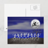 Halloween Moonlit Party Scene Briefkaart (Voorkant / Achterkant)