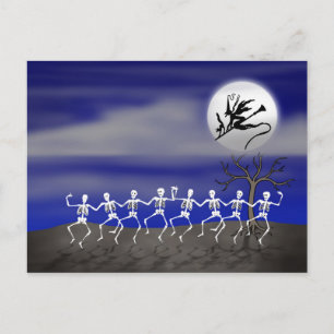 Halloween Moonlit Party Scene Briefkaart