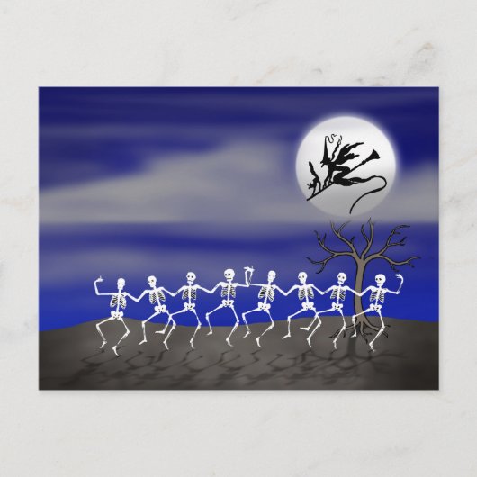 Halloween Moonlit Party Scene Briefkaart (Voorkant)