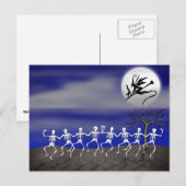 Halloween Moonlit Party Scene Briefkaart (Voorkant / Achterkant)