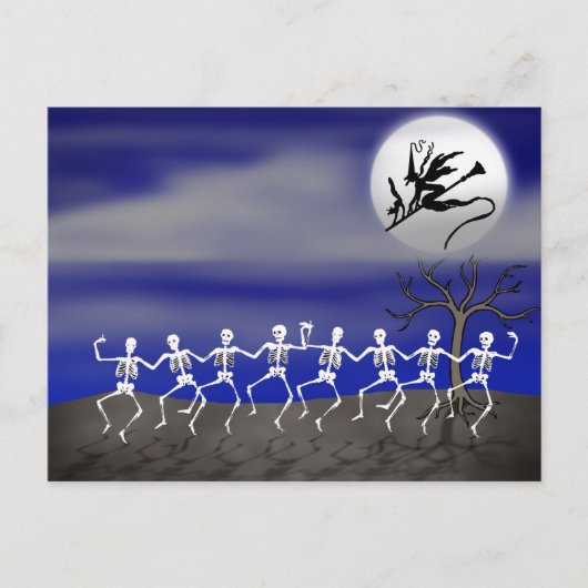 Halloween Moonlit Party Scene Briefkaart (Voorkant)
