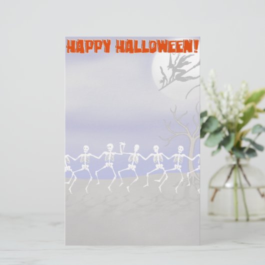 Halloween Moonlit Party Scene Briefpapier (Staand voorkant)