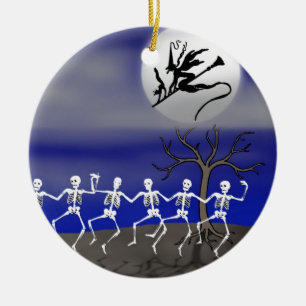 Halloween Moonlit Party Scene Keramisch Ornament