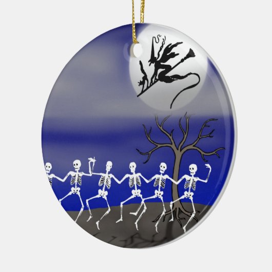 Halloween Moonlit Party Scene Keramisch Ornament (Links)
