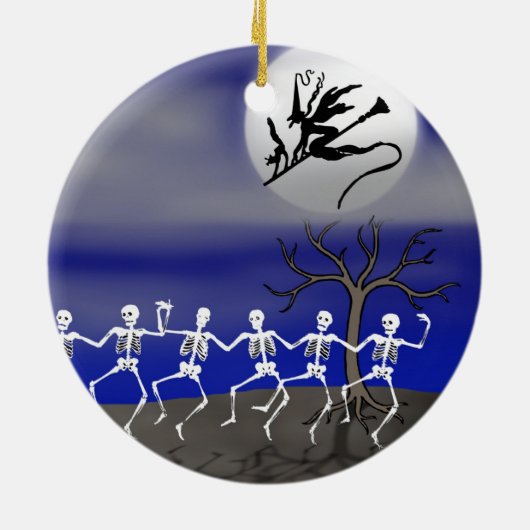 Halloween Moonlit Party Scene Keramisch Ornament (Achterkant)