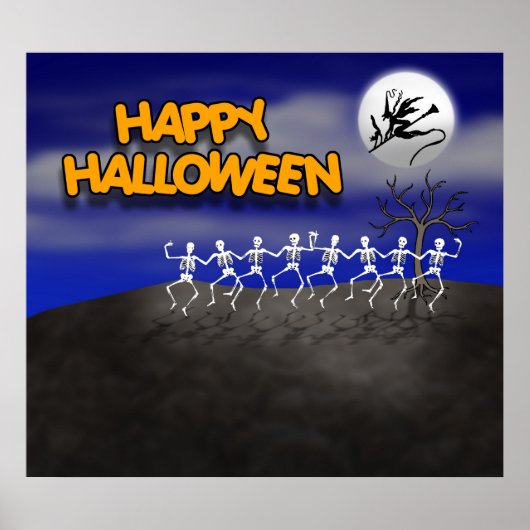 Halloween Moonlit Party Scene Poster (Voorkant)