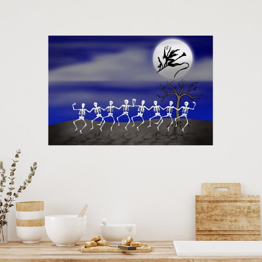 Halloween Moonlit Party Scene Poster (Keuken)