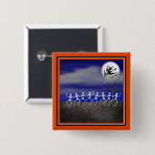 Halloween Moonlit Party Scene Vierkante Button 5,1 Cm (Voorkant /achterkant)